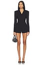 view 1 of 3 Cinched Waist Blazer Romper in Black