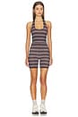 view 1 of 4 Scoop Romper in Dark Brown & Dark Grey