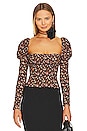 view 1 of 5 Long Sleeve Corset Top in Baby Floral Black Multi