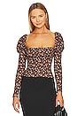 view 2 of 5 Long Sleeve Corset Top in Baby Floral Black Multi