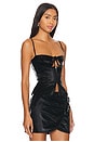 view 2 of 4 Faux Patent Leather Peplum Corset Top in Black