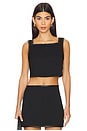 view 1 of 5 Cropped Square Neck Top in Black