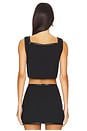 view 3 of 5 CROPPED SQUARE NECK トップ in Black