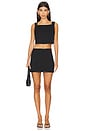 view 4 of 5 CROPPED SQUARE NECK トップ in Black