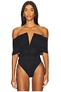 view 2 of 5 Ruched Off Shoulder Bodysuit in Black