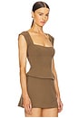 view 2 of 4 Cap Sleeve Corset Top in Wheat