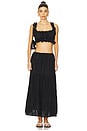 view 4 of 5 Ruffle Button Crop Top in Black