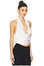view 2 of 4 Halter Cowl Neck Top in White