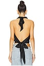 view 3 of 4 Halter Cowl Neck Top in Black