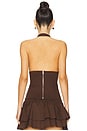 view 3 of 4 Halter Neck Corset Top in Chestnut