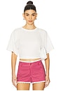 view 1 of 4 Ruched Cropped Tee in Classic White