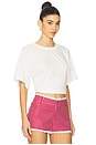 view 2 of 4 Ruched Cropped Tee in Classic White