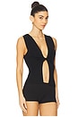 view 2 of 4 Twist Front Flyaway Tank in Black