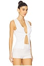 view 2 of 4 Twist Front Flyaway Tank in White