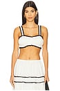 view 1 of 4 Ruched Crop Top in White