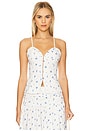 view 1 of 4 Button Up Ruffle Top in Sky Multi
