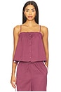 view 2 of 5 Button Up Boxy Tank in Plum & White