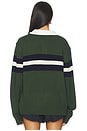 view 3 of 4 Knitted Rugby Shirt in Forest Green & Navy