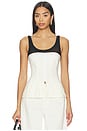 view 1 of 4 Corset Top in Ivory & Black