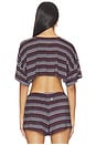 view 3 of 4 Cropped Tee in Dark Brown & Dark Grey