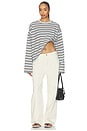 view 4 of 5 Boxy Oversized Crew Neck in Baby Blue & Pale Yellow