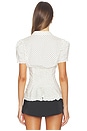 view 3 of 5 Cinched Button Up Top in White & Black