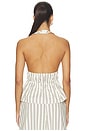view 3 of 4 Halter Peplum Top in Ivory & Espresso