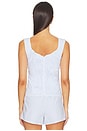 view 3 of 5 Scoop Neck Corset Top in Blue & White