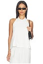 view 2 of 4 Buckle Back Halter Top in White