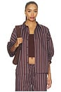 view 1 of 5 Cropped Button Front Shirt in Espresso Blue