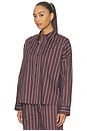 view 4 of 5 Cropped Button Front Shirt in Espresso Blue
