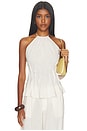 view 1 of 4 TOP PLISADO CON ESCOTE HALTER PLEATED HALTER TOP in Vanilla