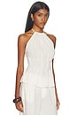 view 2 of 4 TOP PLISADO CON ESCOTE HALTER PLEATED HALTER TOP in Vanilla