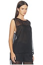 view 2 of 4 Sheer Boxy Tank Top in Black