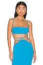 view 1 of 4 Ruched Top in Ocean Blue