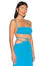 view 2 of 4 Ruched Top in Ocean Blue
