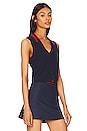 view 2 of 4 V Neck Polo Tank in Set Blue & Match Red