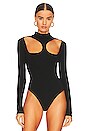 view 2 of 5 Mock Neck Cut Out Bodysuit in Black