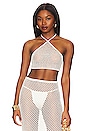 view 1 of 4 Fishnet Crochet Halter Top in Off White