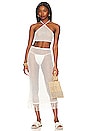 view 4 of 4 Fishnet Crochet Halter Top in Off White