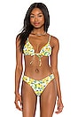 view 1 of 4 Triangle Bikini Top in Lemons All Over White