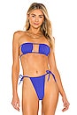 view 1 of 4 Ruched Bandeau Bikini Top in Sapphire