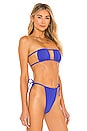 view 2 of 4 Ruched Bandeau Bikini Top in Sapphire