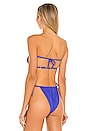 view 3 of 4 Ruched Bandeau Bikini Top in Sapphire