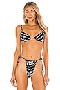 view 1 of 4 Ruched Underwire Bikini Top in Logo Scribble Black & White