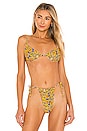 view 1 of 4 Ruched Underwire Bikini Top in Gold Tile Saffron Multi