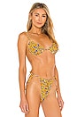 view 2 of 4 Ruched Underwire Bikini Top in Gold Tile Saffron Multi