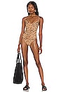 view 1 of 3 Danielle One Piece in Tiger Print Tan