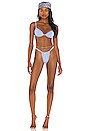 view 4 of 4 Ruched Adjustable Bikini Bottom in Powder Blue