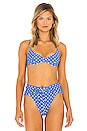 view 1 of 4 Vintage Bra Bikini Top in Polka Dot Palace Blue Multi